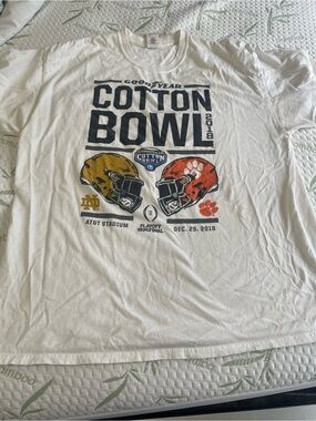 Gildan White Cotton Bowl 2018 Notre Dame vs Clemson Graphic Tee